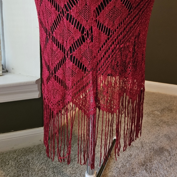 Vintage Wet Seal Red & Black Midi Dress Size S - Picture 4 of 6